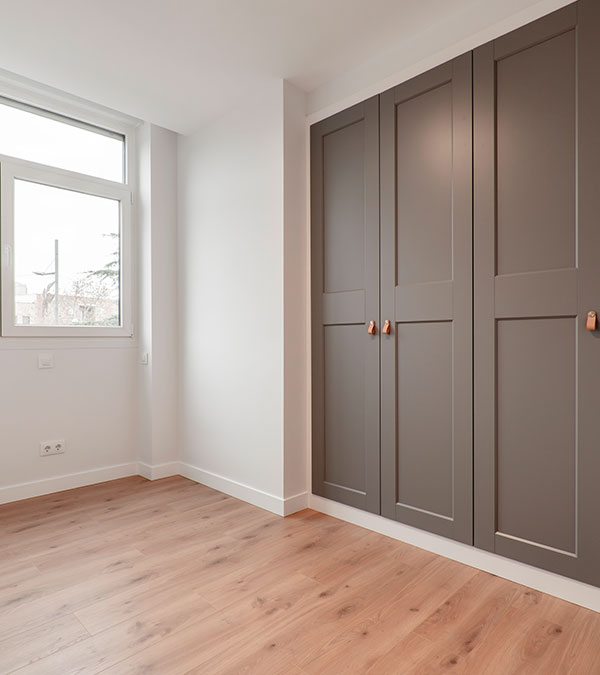 Panel interior doors on a closet